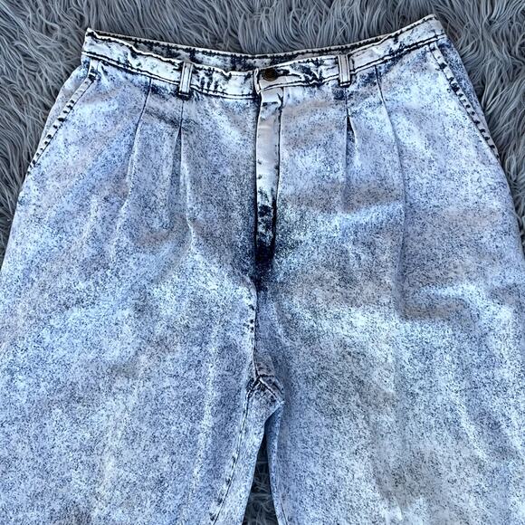 VTG 80s Levi's Sportswear Acid Wash Pleated Hi Rise Tapered Denim Jeans Plus 16 - Picture 4 of 16